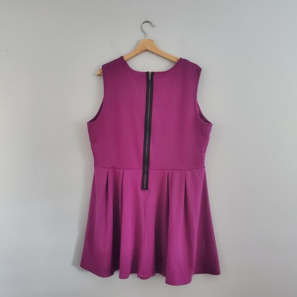 Bongo Plus Women's Sleeveless Purple Mini A-line Dress 1X - Picture 2 of 8